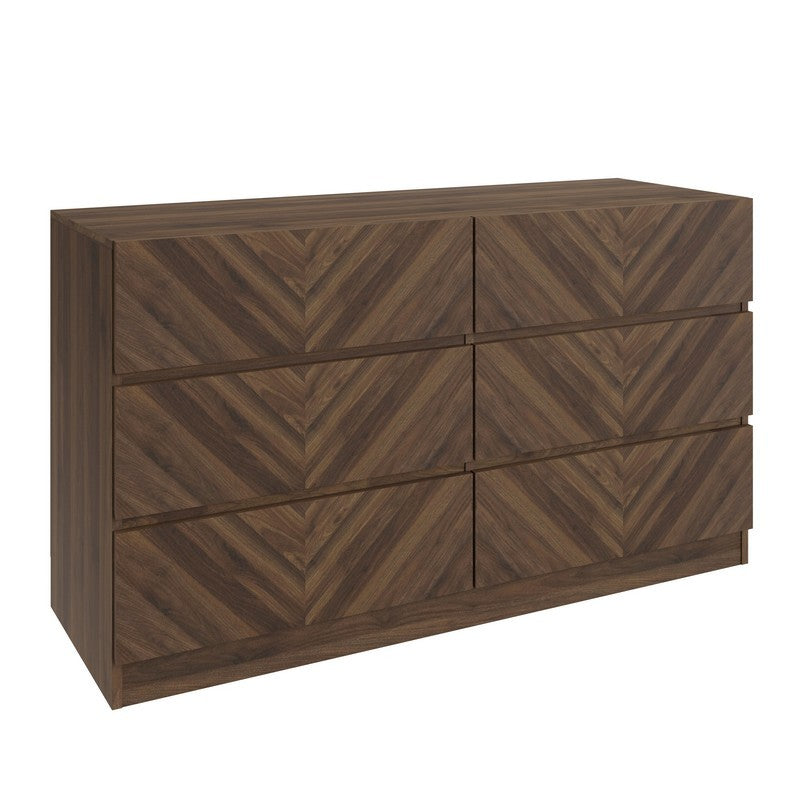 Catania Large Chest of Drawers Dark Brown 6 Drawers