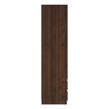 Catania Tall Wardrobe Dark Brown 3 Doors 3 Drawers