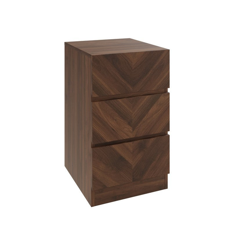 2 Catania Slim Bedside Tables Dark Brown 3 Drawers