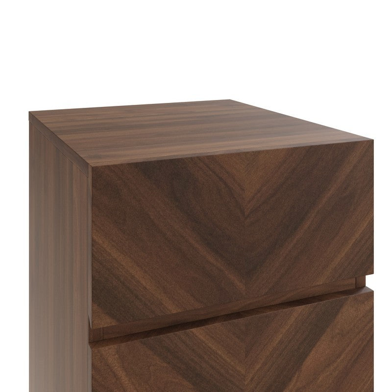 2 Catania Slim Bedside Tables Dark Brown 3 Drawers