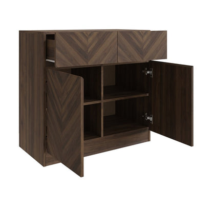 Catania Sideboard Dark Brown 2 Doors 2 Shelves 2 Drawers