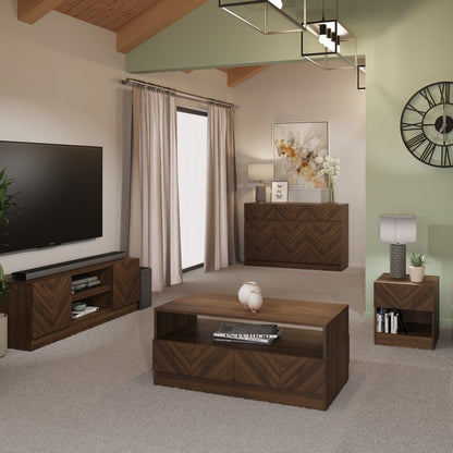 Catania TV Unit Dark Brown 3 Shelves 2 Doors