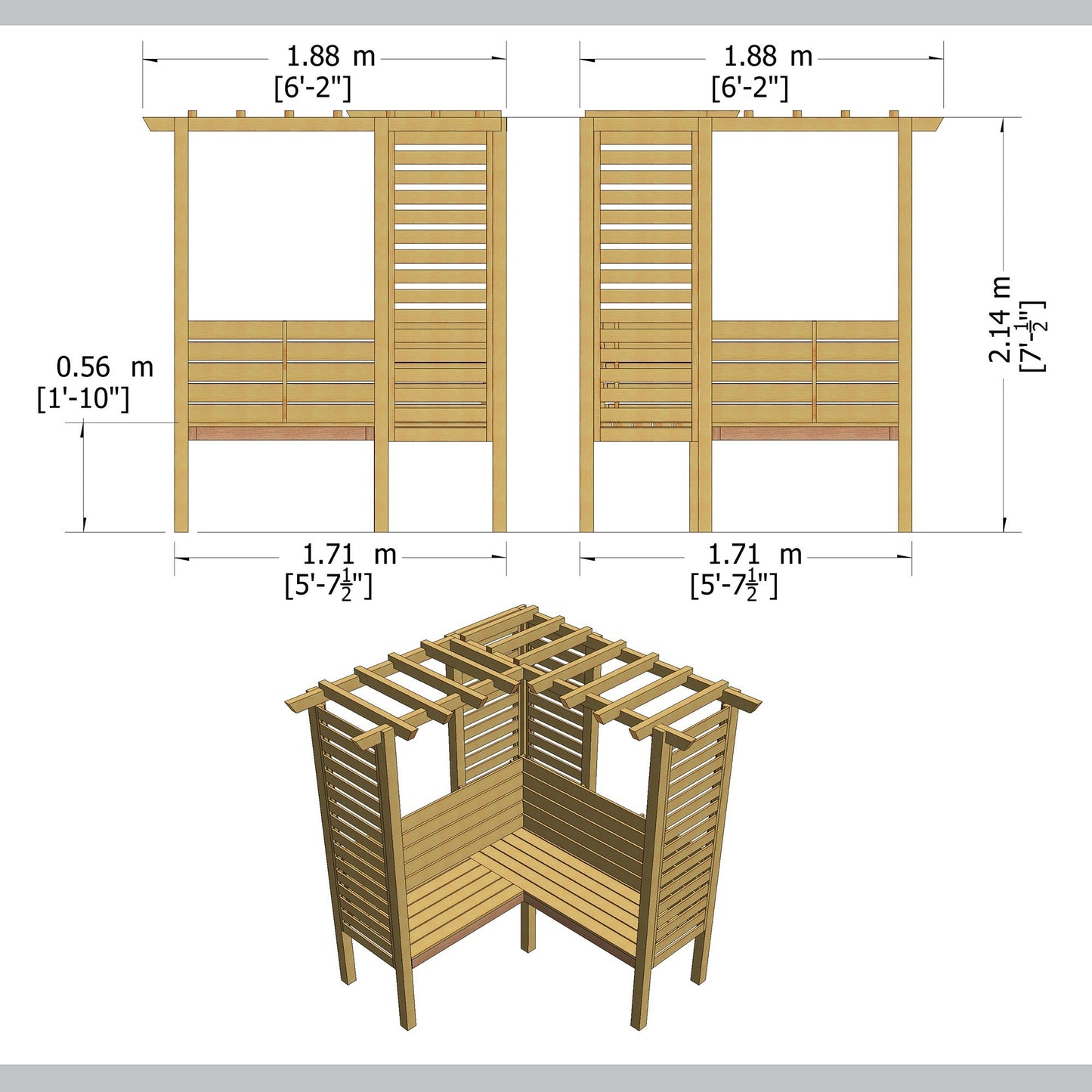 Shire Clematis Pressure Treated Garden Arbour