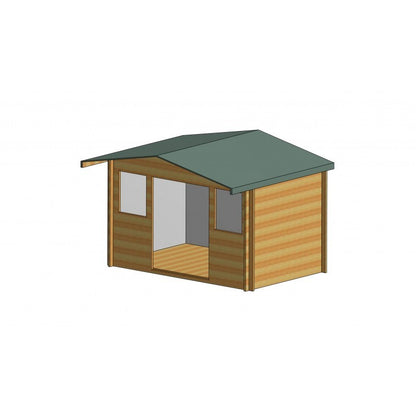 Shire Clipstone 11' 9" x 7' 10" Apex Log Cabin - Premium 70mm Cladding Tongue & Groove