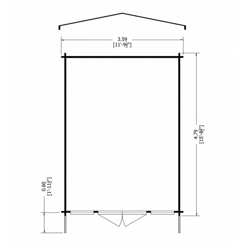 Shire Clipstone 11' 9" x 15' 8" Apex Log Cabin - Premium 28mm Cladding Tongue & Groove with Assembly