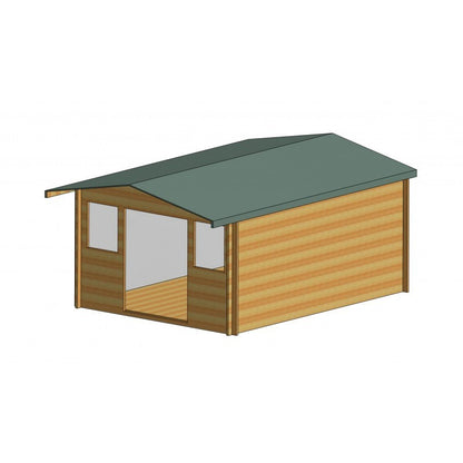 Shire Clipstone 11' 9" x 15' 8" Apex Log Cabin - Premium 70mm Cladding Tongue & Groove