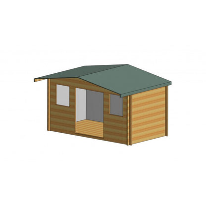 Shire Clipstone 13' 8" x 7' 10" Apex Log Cabin - Premium 44mm Cladding Tongue & Groove