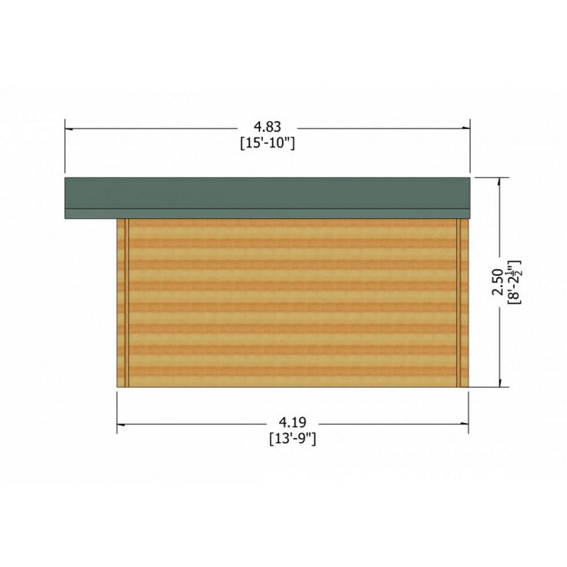 Shire Clipstone 13' 8" x 13' 8" Apex Log Cabin - Premium 28mm Cladding Tongue & Groove with Assembly