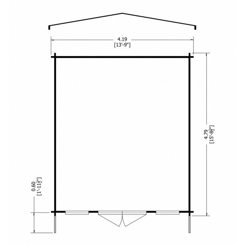 Shire Clipstone 13' 8" x 15' 8" Apex Log Cabin - Premium 28mm Cladding Tongue & Groove with Assembly