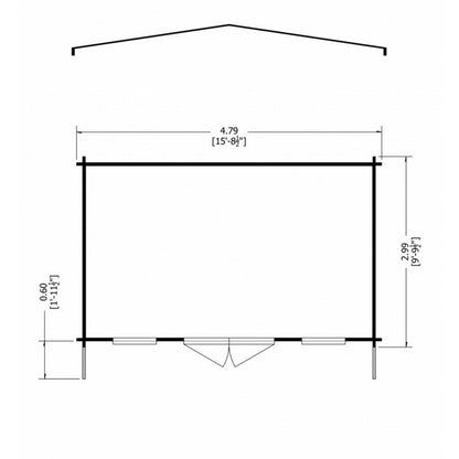 Shire Clipstone 15' 8" x 9' 9" Apex Log Cabin - Premium 28mm Cladding Tongue & Groove with Assembly