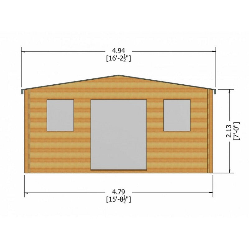 Shire Clipstone 15' 8" x 9' 9" Apex Log Cabin - Premium 28mm Cladding Tongue & Groove with Assembly