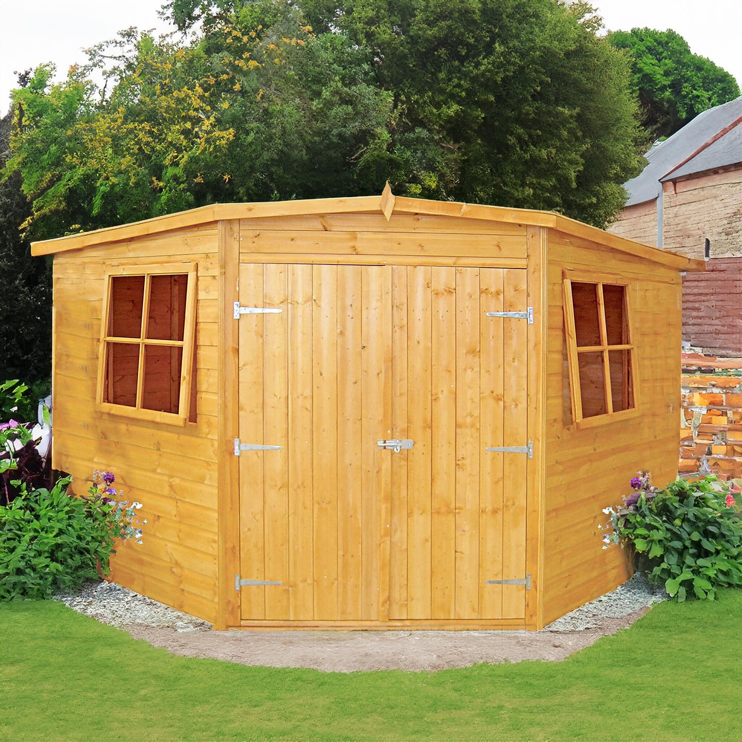 Shire Corner 9' 9" x 9' 9" Apex Shed - Premium Dip Treated Shiplap