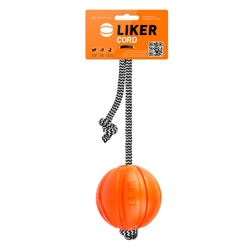 Cord Medium Dog Ball Orange Rubber 30cm by LIKER