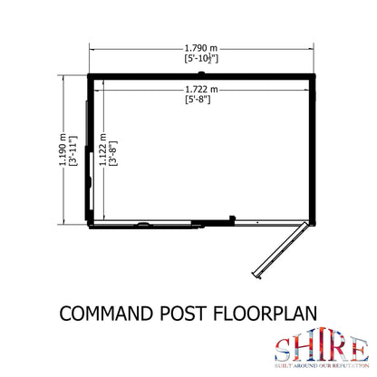 Shire Command Post 5' 10" x 3' 10" Pent Children's Playhouse - Premium Dip Treated Shiplap