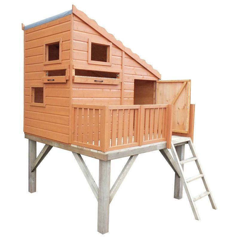 Shire Command Post 5' 10" x 7' 4" Pent Children's Playhouse - Premium Dip Treated Shiplap