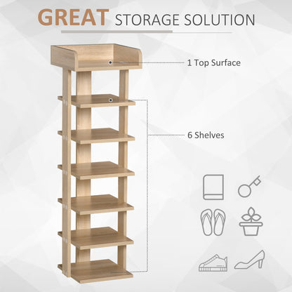 7 Tier Shoe Rack Organizer Storage Shelf Wooden Display Cabinet for Entrance