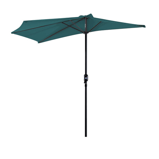 2.7m Balcony Half Parasol 5 Steel Ribs Construction Garden Outdoor Umbrella Green