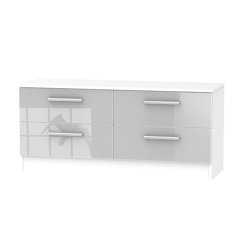 Buxton Large Chest of Drawers White & Grey 4 Drawers