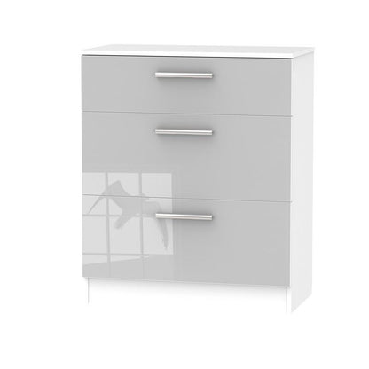 Buxton Chest of Drawers White & Grey 3 Drawers - 88.5cm