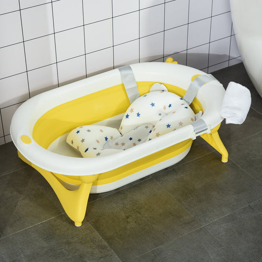 Foldable Portable Baby Bath Tub w/ Temperature-Induced Water Plug for 0-3 years