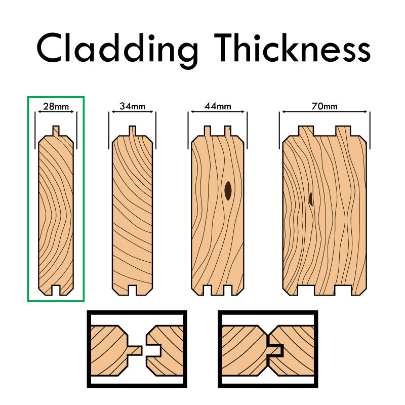 Shire Livia & Ropsley 15' 6" x 18' 8" Not Applicable Log Cabin - Premium 28mm Cladding Tongue & Groove