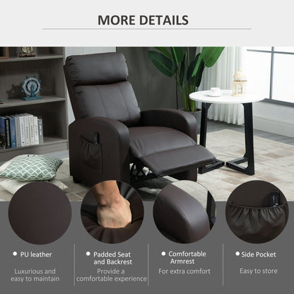 Recliner Sofa Chair PU Leather Massage Armcair w/ Remote Control