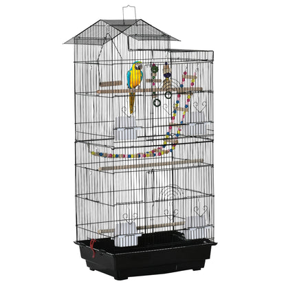 Highrise 100cm Bird Cage Hanging Black by Pawhut