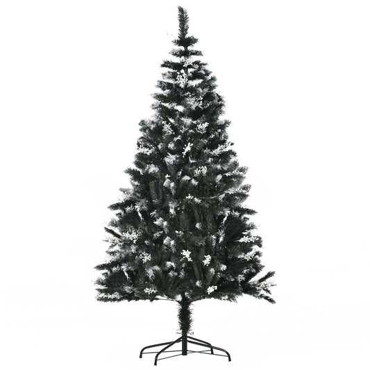 6ft Christmas Tree Artificial - White Frosted Green 603 Tips