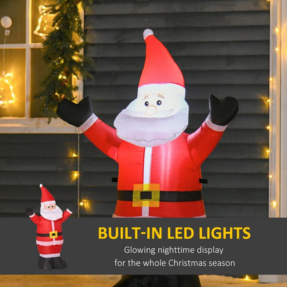 1.2m Inflatable Christmas Santa Claus Xmas Decoration 3 LED Holiday Air Blown Yard Outdoor Décor-Red