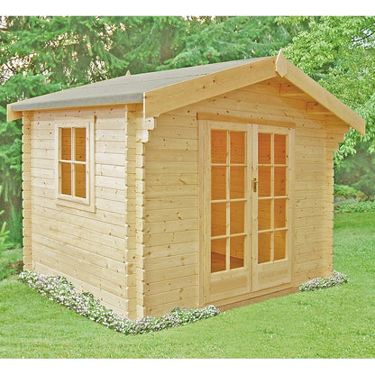 Shire Dalby 7' 10" x 7' 10" Apex Log Cabin - Premium 28mm Cladding Tongue & Groove