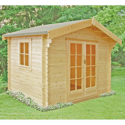 Shire Dalby 7' 10" x 7' 10" Apex Log Cabin - Premium 34mm Cladding Tongue & Groove