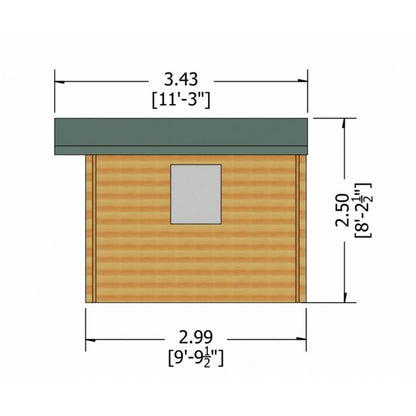 Shire Dalby 7' 10" x 9' 9" Apex Log Cabin - Premium 44mm Cladding Tongue & Groove