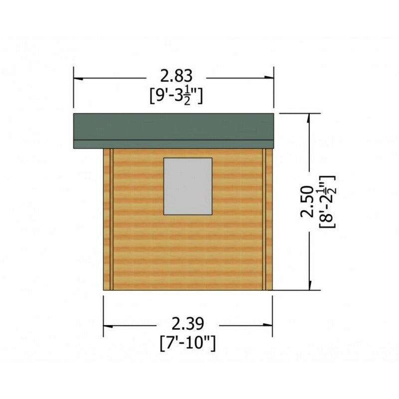 Shire Dalby 9' 9" x 7' 10" Apex Log Cabin - Premium 28mm Cladding Tongue & Groove