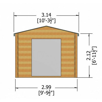 Shire Dalby 9' 9" x 9' 9" Apex Log Cabin - Premium 44mm Cladding Tongue & Groove