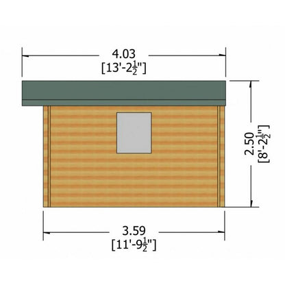 Shire Dalby 9' 9" x 11' 9" Apex Log Cabin - Premium 70mm Cladding Tongue & Groove