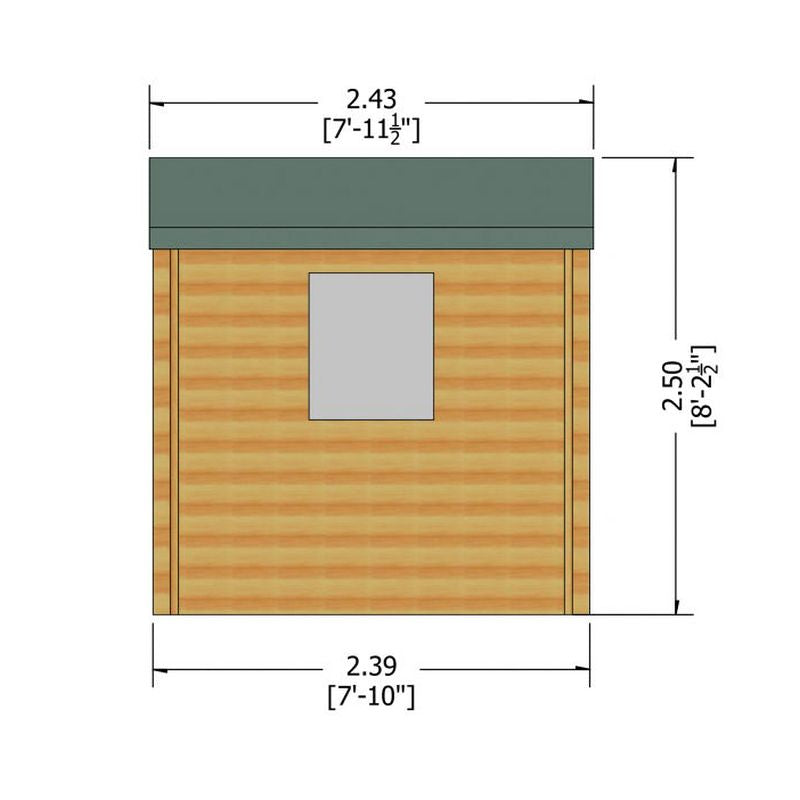 Shire Danbury 8' 3" x 7' 11" Apex Log Cabin - Premium 19mm Cladding Log Clad