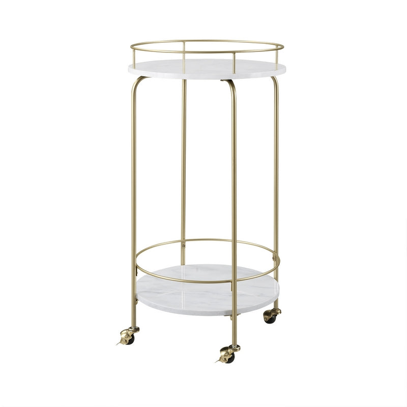 Deco Circular Bar Cart Gold 1 Shelf