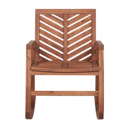 Chevron Rocking Chair Wood Brown