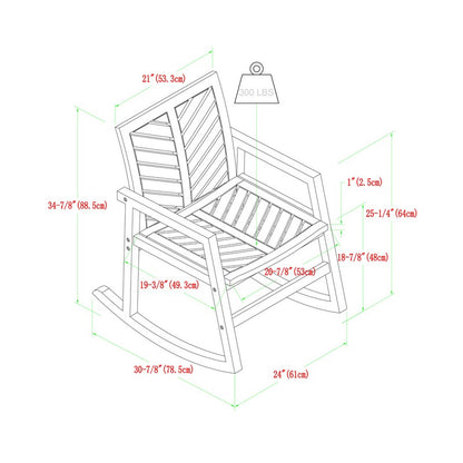 Chevron Rocking Chair Wood Brown