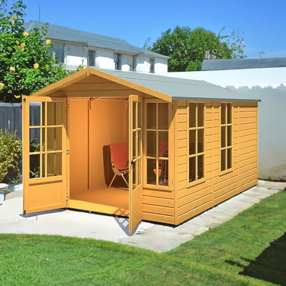 Shire Delmora 11' 6" x 7' 10" Apex Summerhouse - Premium Dip Treated Shiplap