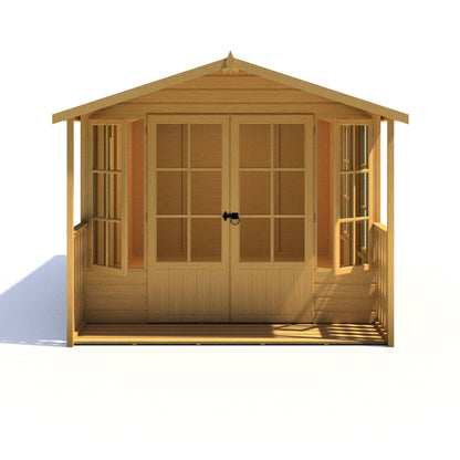 Shire Delmora 13' 11" x 8' 6" Apex Summerhouse - Premium Dip Treated Shiplap