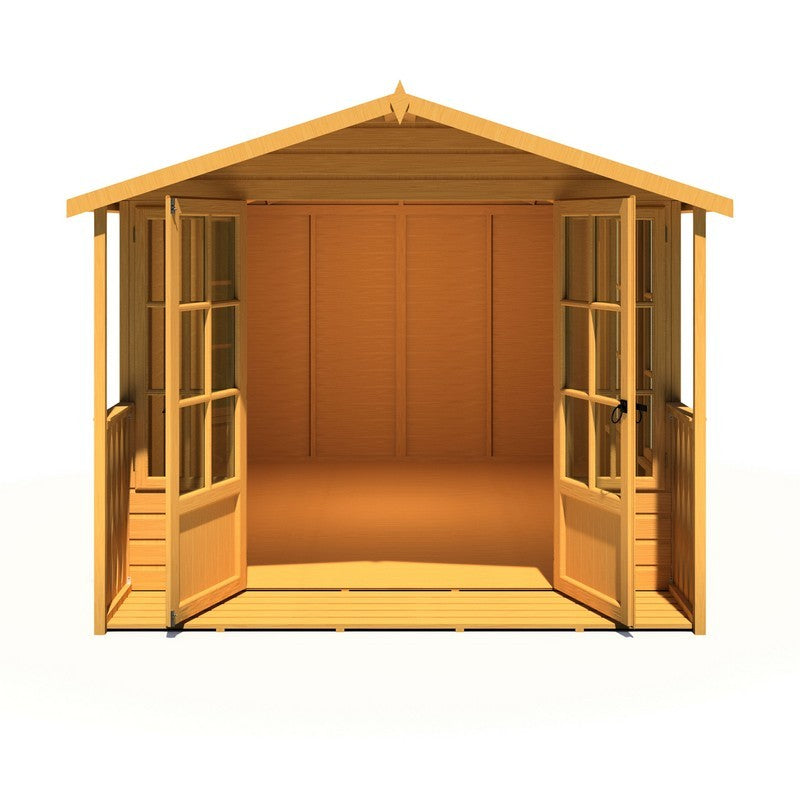 Shire Delmora 13' 11" x 8' 6" Apex Summerhouse - Premium Dip Treated Shiplap