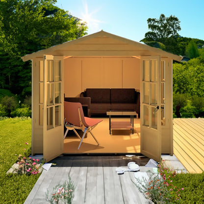 Shire Delmora 15' 5" x 7' 10" Apex Summerhouse - Premium Dip Treated Shiplap