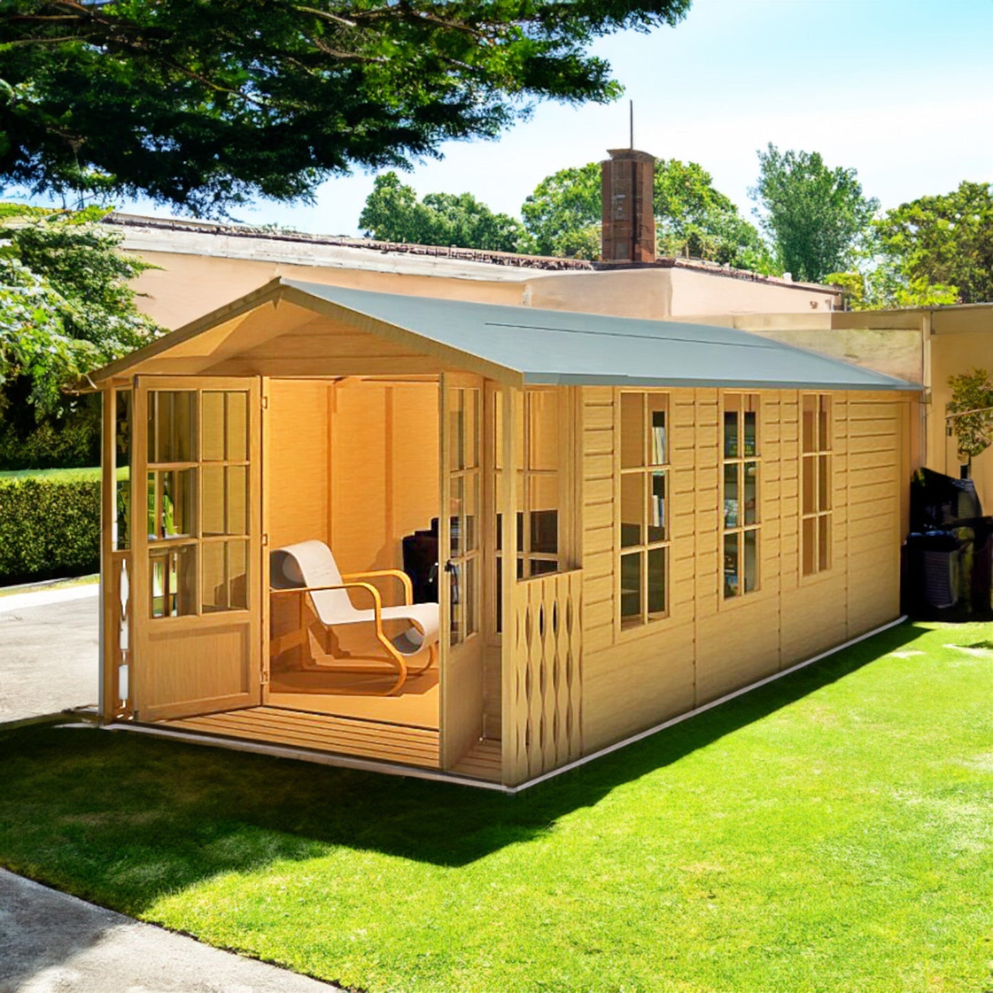 Shire Delmora 0' 2" x 8' 6" Apex Summerhouse - Premium Dip Treated Shiplap