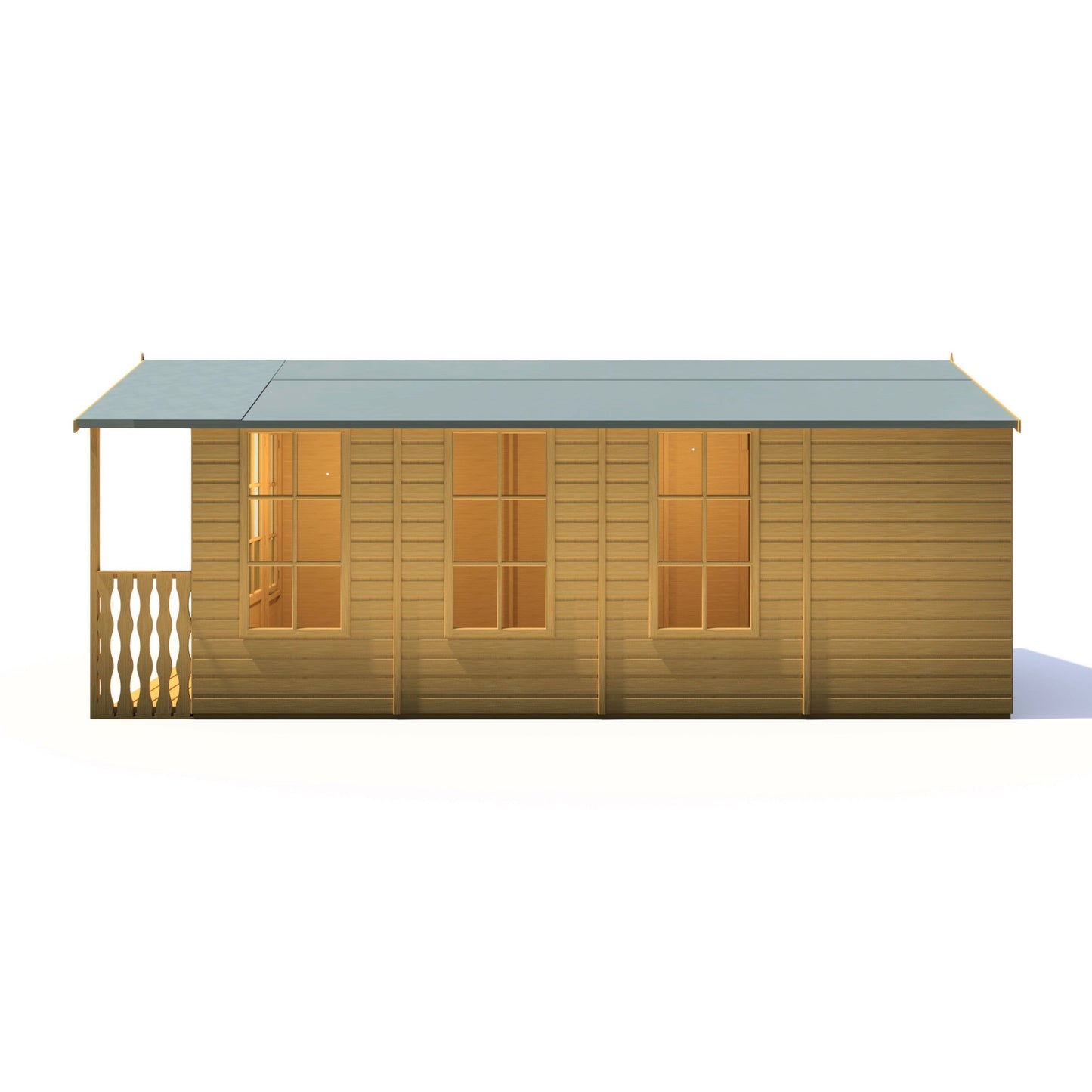 Shire Delmora 0' 2" x 8' 6" Apex Summerhouse - Premium Dip Treated Shiplap