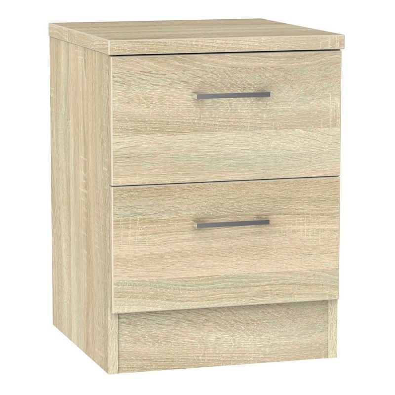 Elmsett Slim Bedside Table Natural 2 Drawers – Quality Discounts