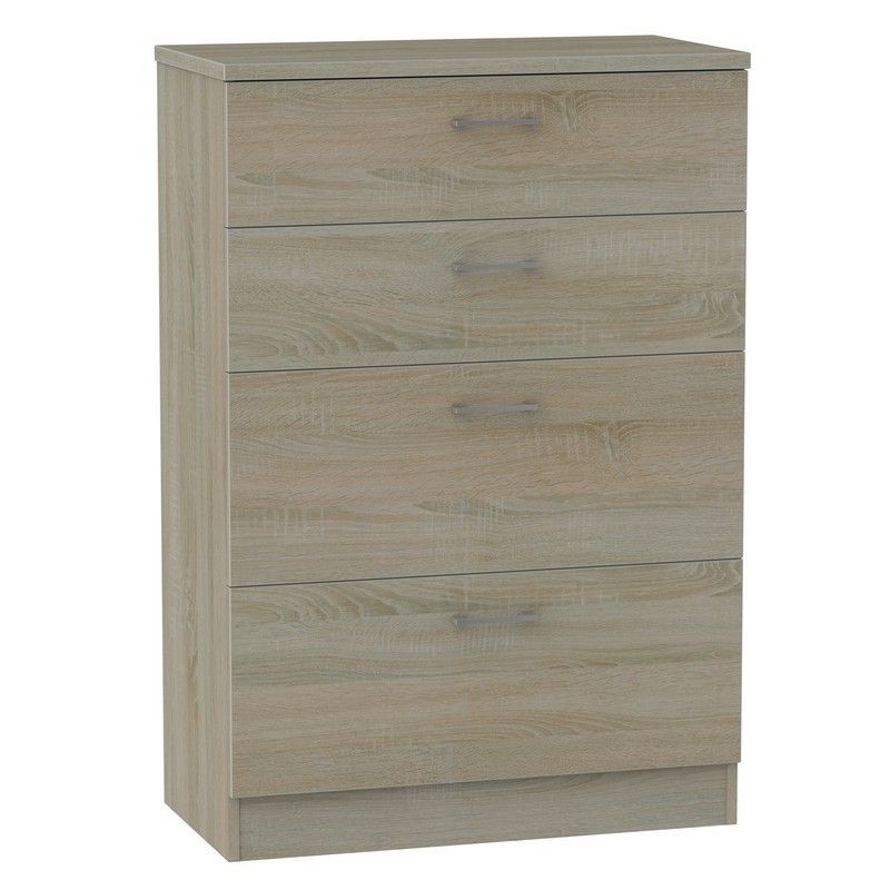 Elmsett Tall Chest of Drawers Brown 4 Drawers