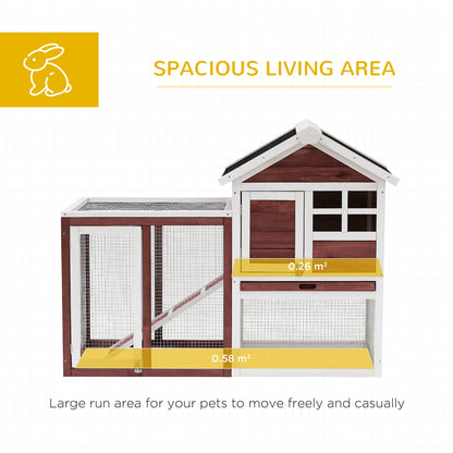 PawHut 2 Tier Rabbit Hutch Outdoor