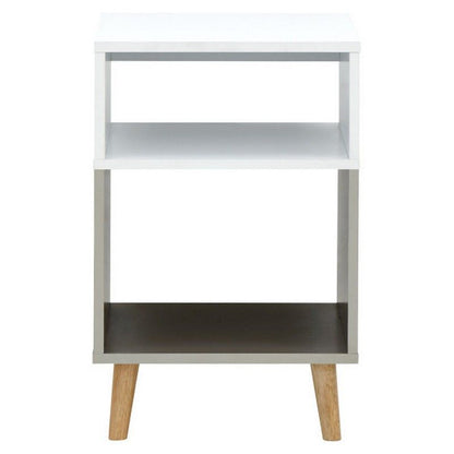 Delta Side Table White 2 Shelves