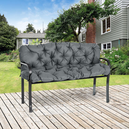 Three-Seater Padded Bench Cushion - Dark Grey